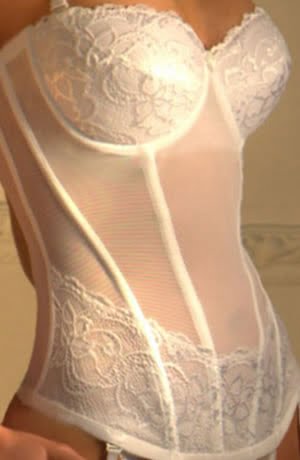 Linsori Anastasia Embroidered Ivory Corset - detail view