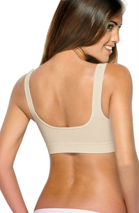 Linsori Sculpted Support Bra in Bare - side view