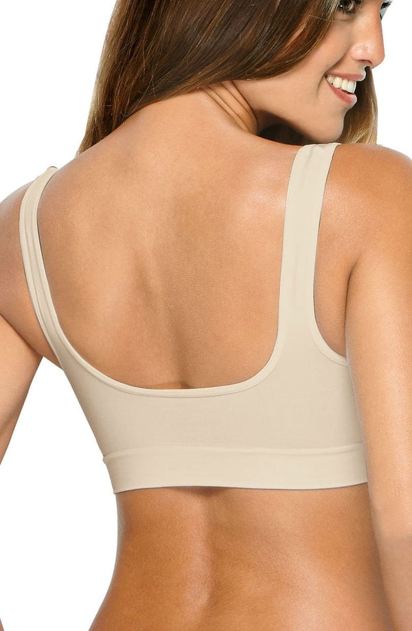 Linsori Sculpted Support Bra in Bare - back view