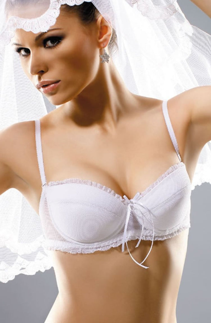 Linsori Crystal-Adorned Mesh Delicate Bra - detail view