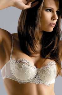 Linsori Crystal Embroidered Balconette Bra - product view
