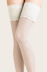 Linsori Exclusive Sheer Hold-Ups with Lace Band - detail view
