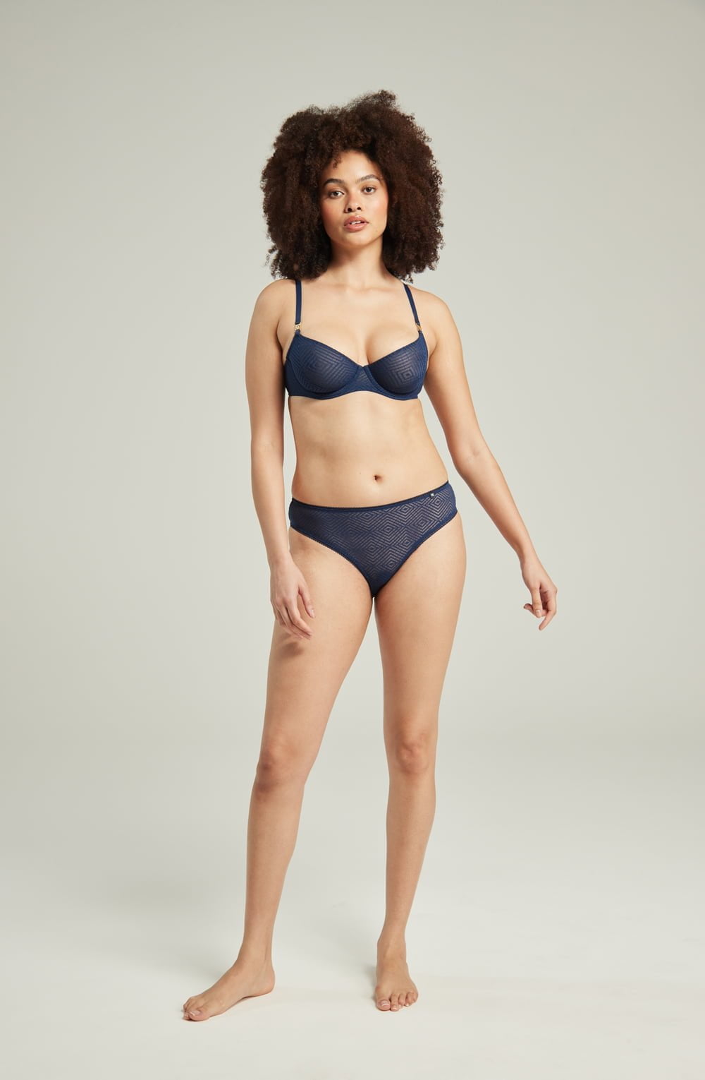 Linsori Noir Deco High Leg Delicate Brief - product view