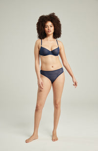 Linsori Noir Deco High Leg Delicate Brief - product view