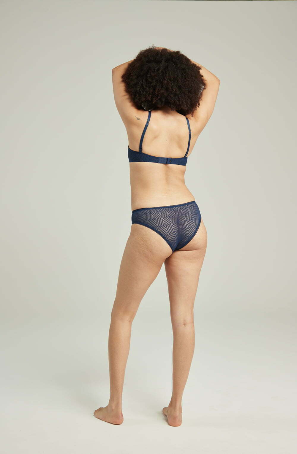 Linsori Art Deco Indigo Balcony Bra - styled view