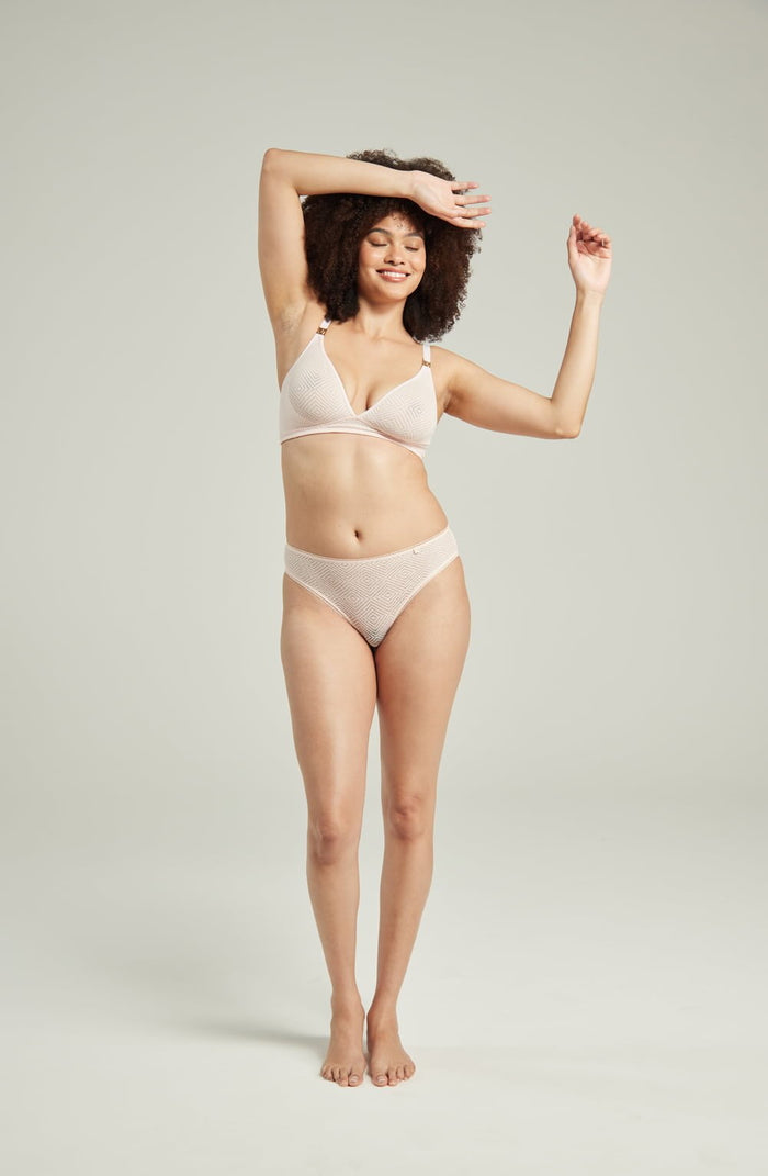Linsori Blush Deco High Leg Delicate Brief - back view