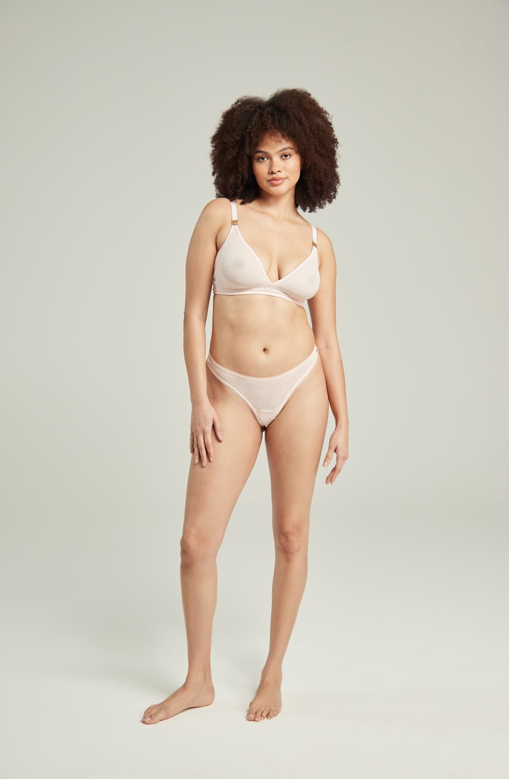 Linsori Noir Deco Sheer Delicate Thong - side view
