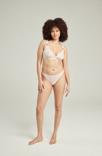 Linsori Noir Deco Sheer Delicate Thong - side view