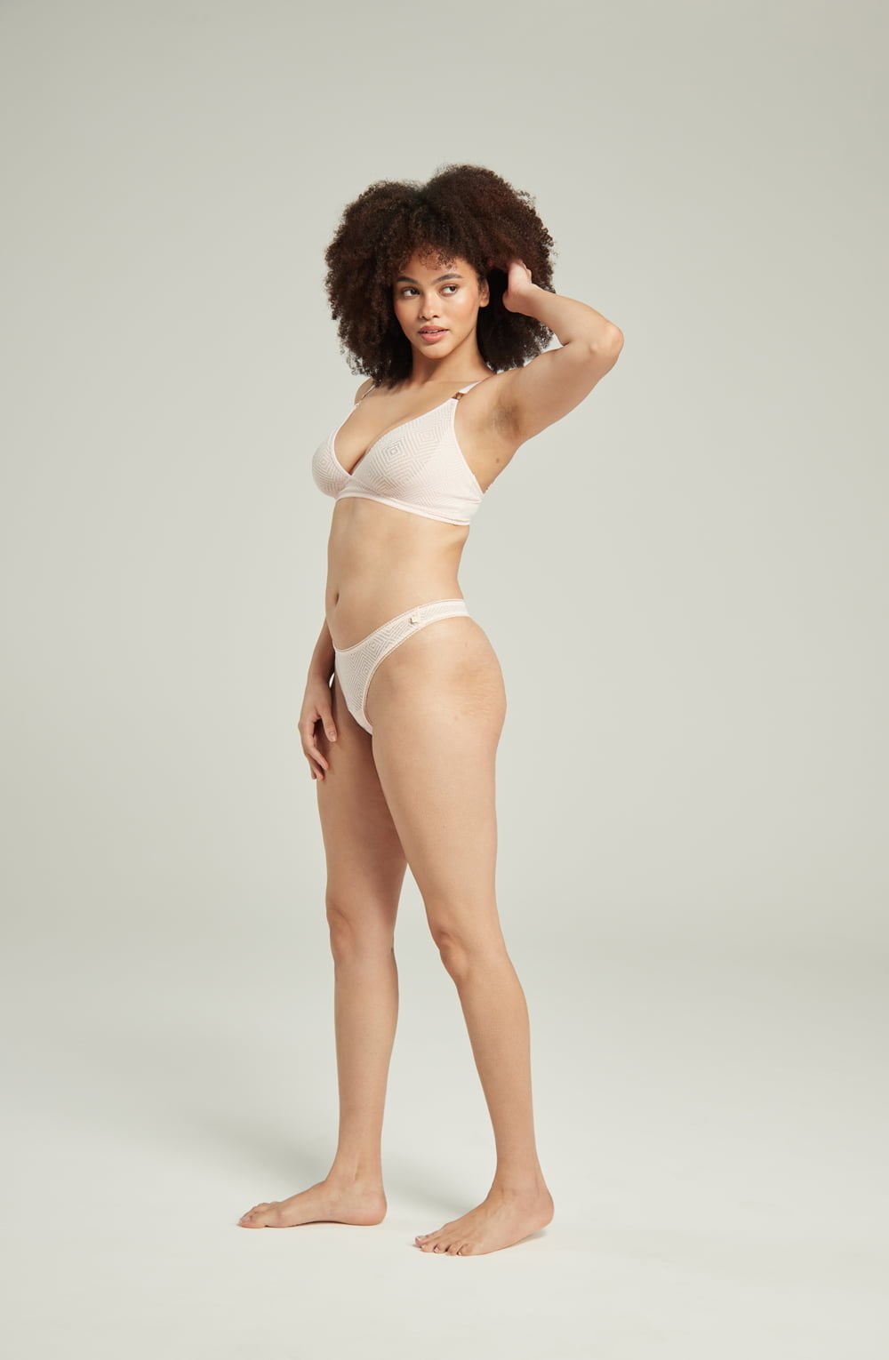 Linsori Noir Deco Sheer Delicate Thong - back view