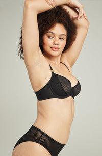 Linsori Deco Noir Lift Balcony Bra - back view