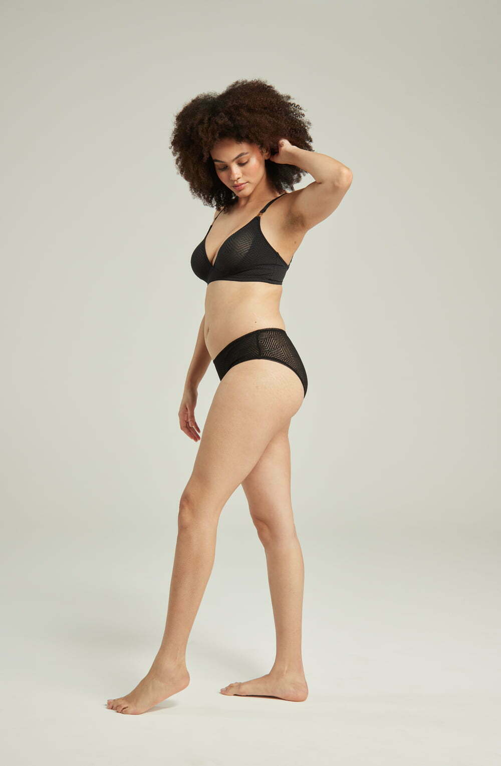 Linsori Obsidian Deco Sheer Hipster - side view