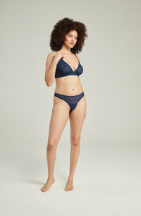 Linsori Noir Deco Sheer Delicate Thong - back view