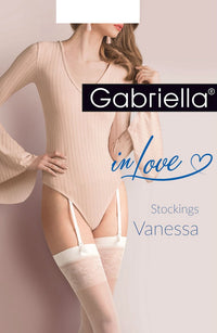 Linsori Pearl Bridal Stockings Hold-Ups - detail view