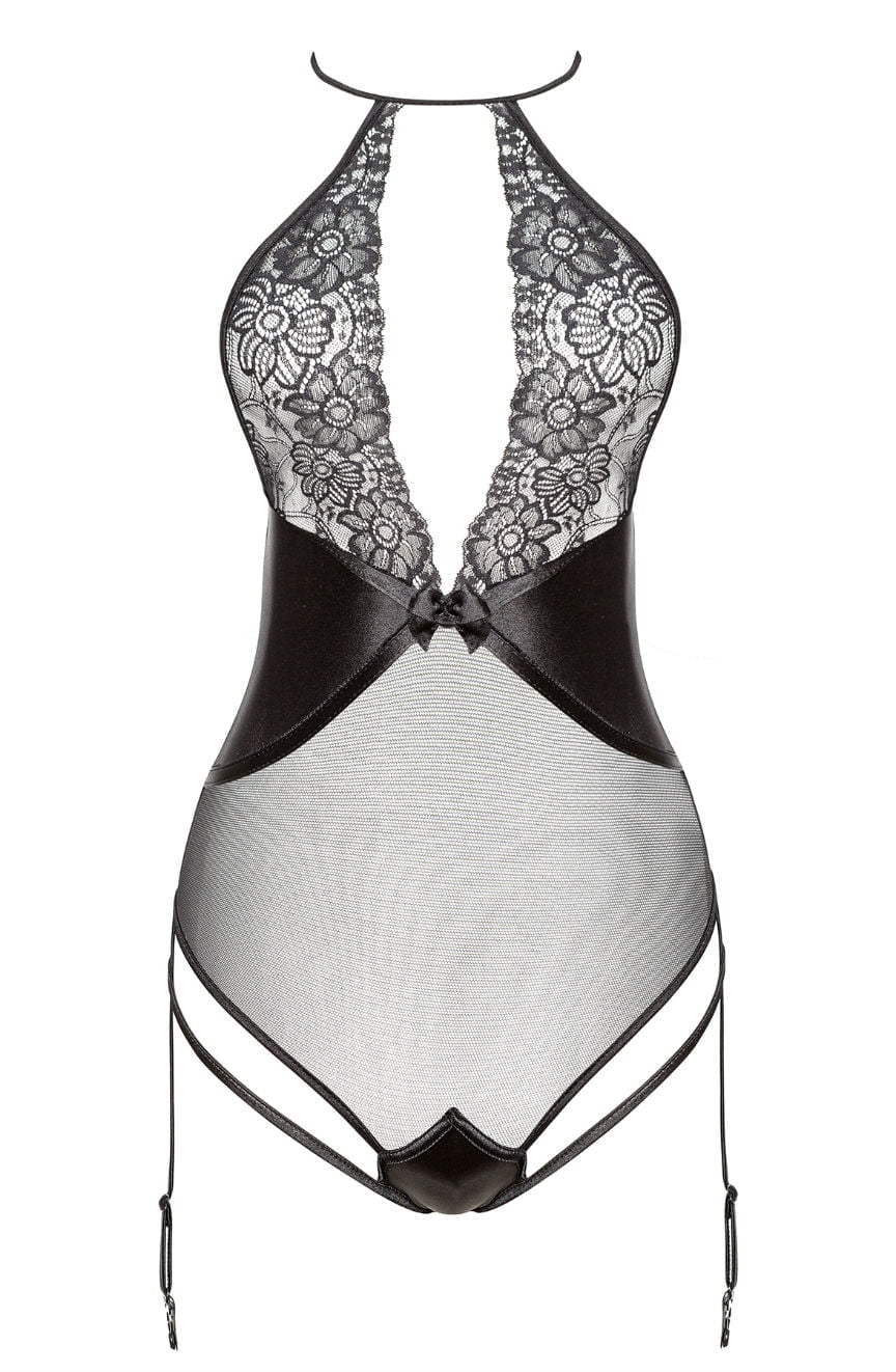 Linsori Noir Lace Laurienne Teddy - close-up