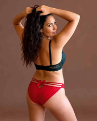 Linsori Mimi Scarlet Open-Back Brief -  back view