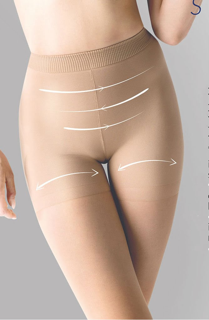 Linsori Secret Shaper Tights in Noir - styled view