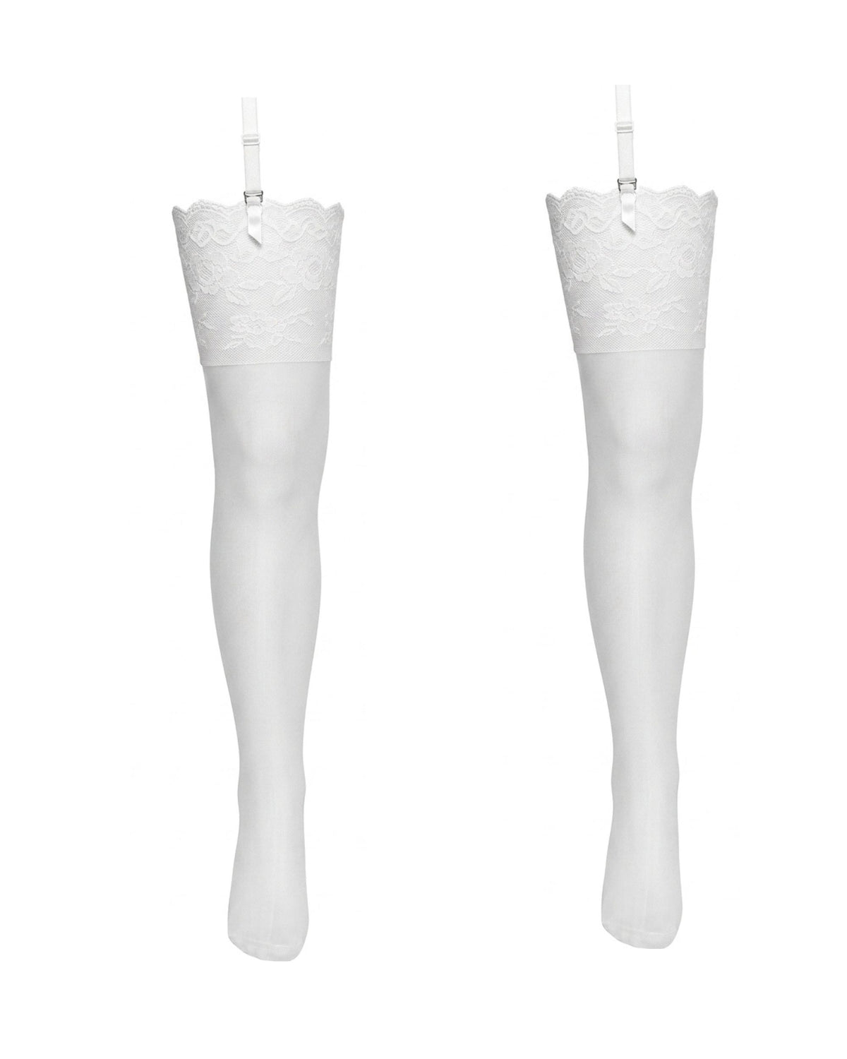 Linsori Champagne Sheer Stockings - White background view