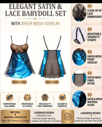 Linsori Turquoise Cassidy Embroidered Chemise-  Product detail view