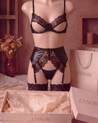 Linsori Noir Lacquer Three-Piece Set Plus Size - Mannequin View