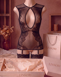 Linsori Obsidian Melanie Bodystocking- Mannequin View