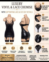 Linsori Gemma Noir Lace Bodysuit Set Plus Size - Mannequin View