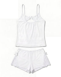Linsori Pearl Modal Lace Sleep Set Plus Size - White background view