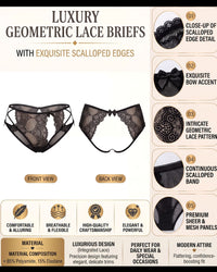 Linsori Noir Crotchless Lace Brief Plus Size -  Product detail view