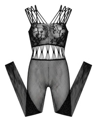 Linsori Noir Miranda Bodystocking Set - White background view