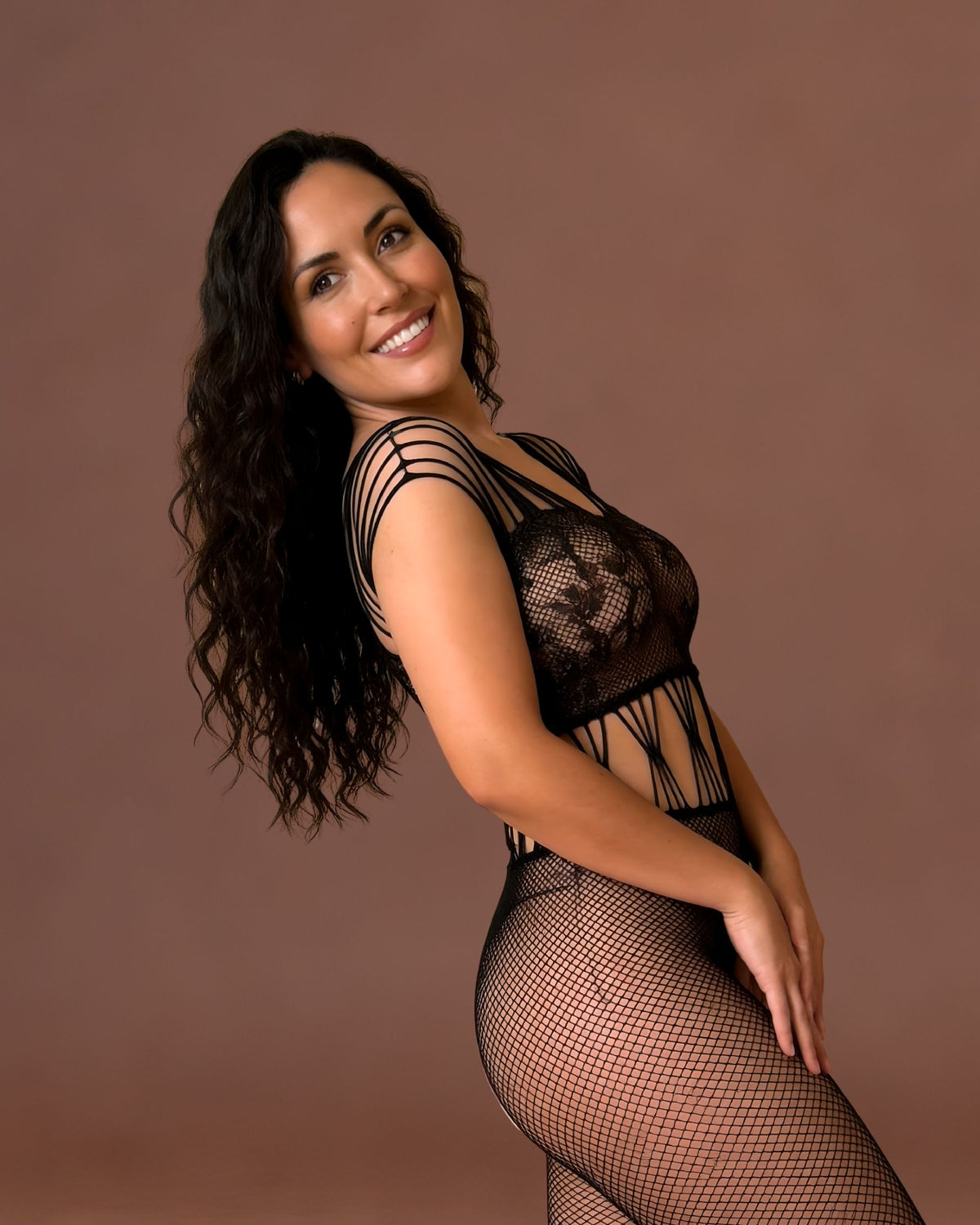 Linsori Noir Miranda Bodystocking Set - Right view