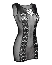 Linsori Noir Fishnet Evening Dress - White background view
