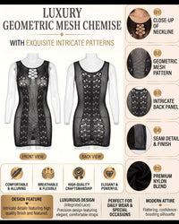 Linsori Noir Fishnet Evening Dress -  Product detail view