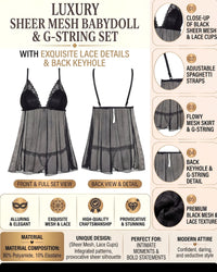 Linsori Noir Lace Contour Corset Set Plus Size -  Product detail view