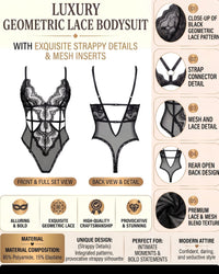 Linsori Peyton Sheer Floral Lace Teddy Plus Size -  Product detail view