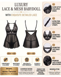 Linsori Silver Moonlight Lace Chemise Plus Size -  Product detail view