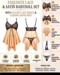 Linsori Golden Satin Julieta Chemise Plus Size -  Product detail view