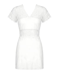 Linsori Sofia Modal Lace Chemise Set Plus Size - White background view