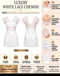 Linsori Sofia Modal Lace Chemise Set Plus Size -  Product detail view