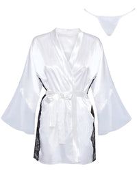 Linsori Pearl Satin Sara Peignoir - White background view