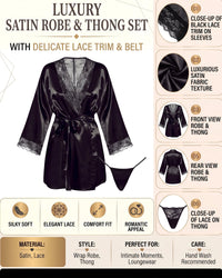 Linsori Sherie Noir Delicate Peignoir -  Product detail view