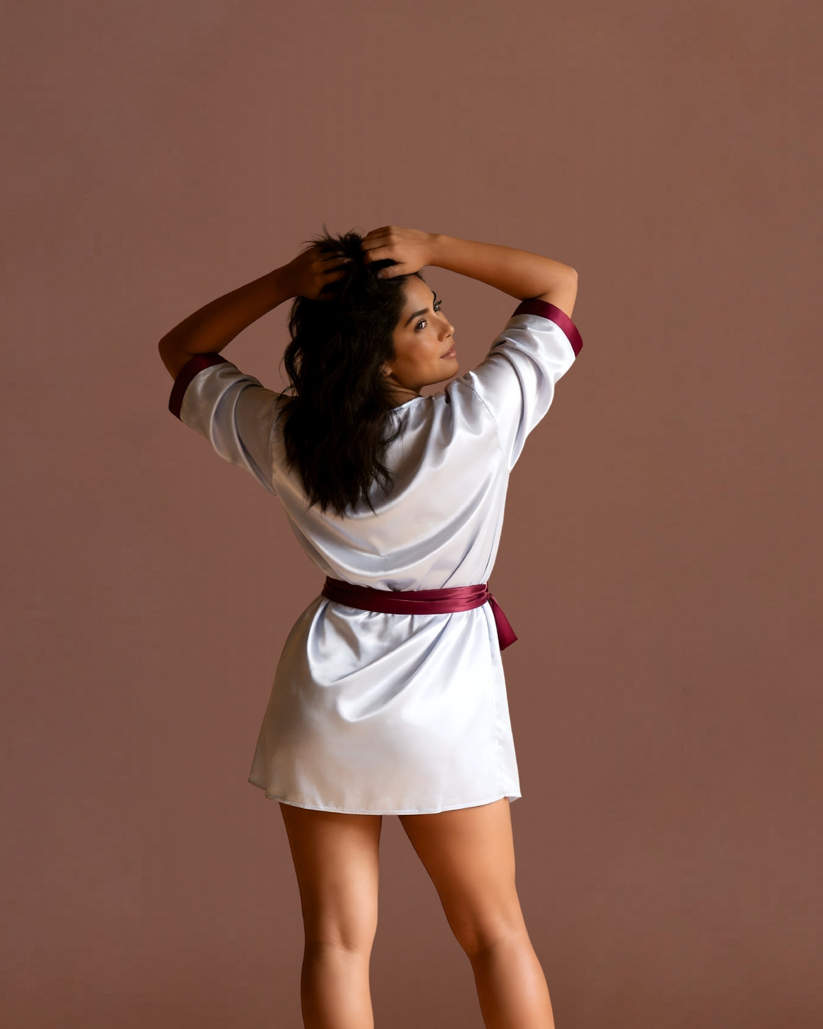 Linsori Silver Moonlit Peignoir Robe -  back view