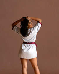 Linsori Silver Moonlit Peignoir Robe -  back view