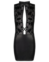 Linsori Noir Velvet Floral Dress Piece Plus Size - White background view