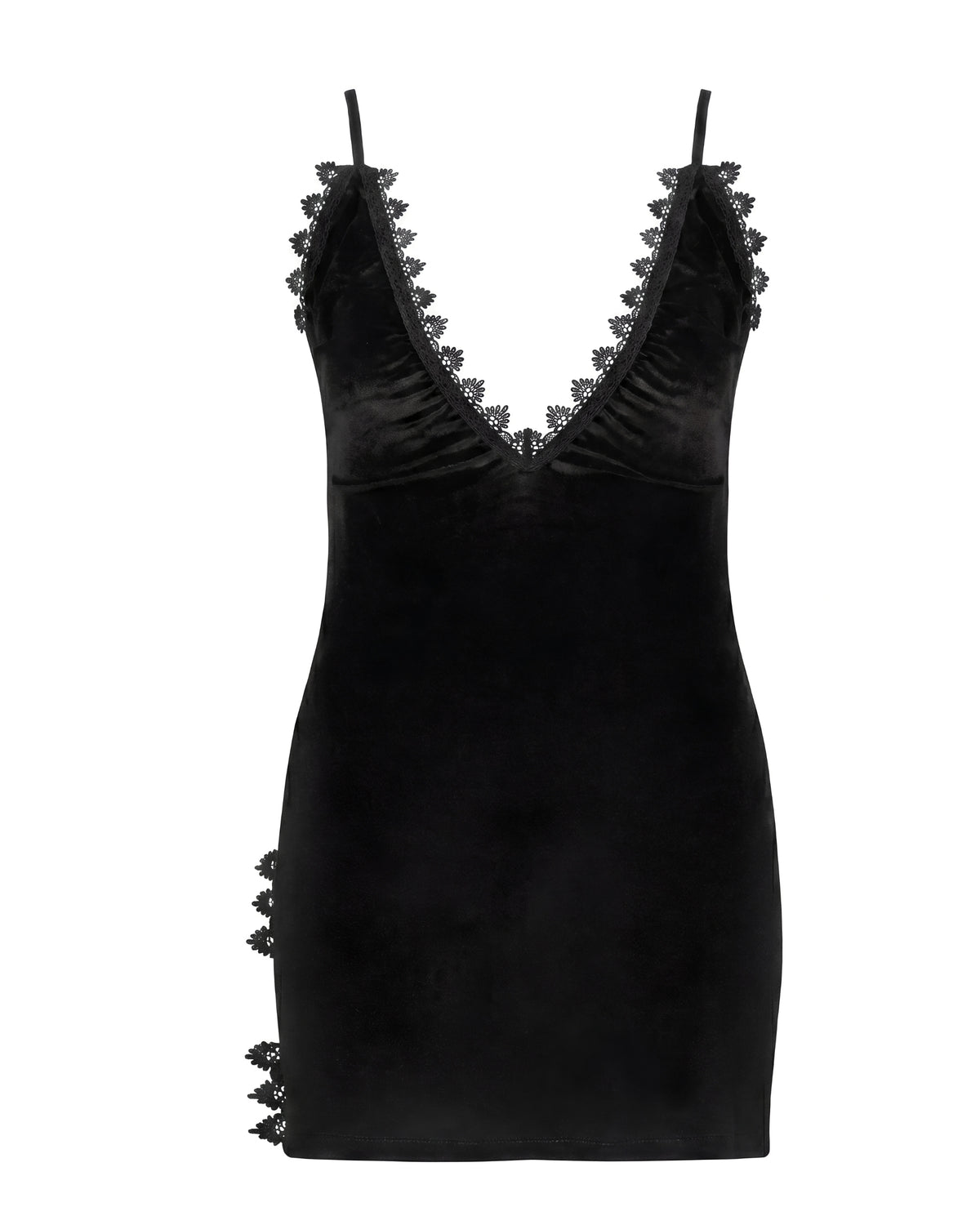 Linsori Noir Velour Paloma Dress Piece Plus Size - White background view