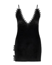 Linsori Noir Velour Paloma Dress Piece Plus Size - White background view