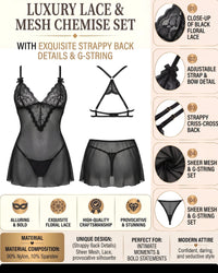 Linsori Polka Dot Tulle Floral Lace Teddy Plus Size -  Product detail view