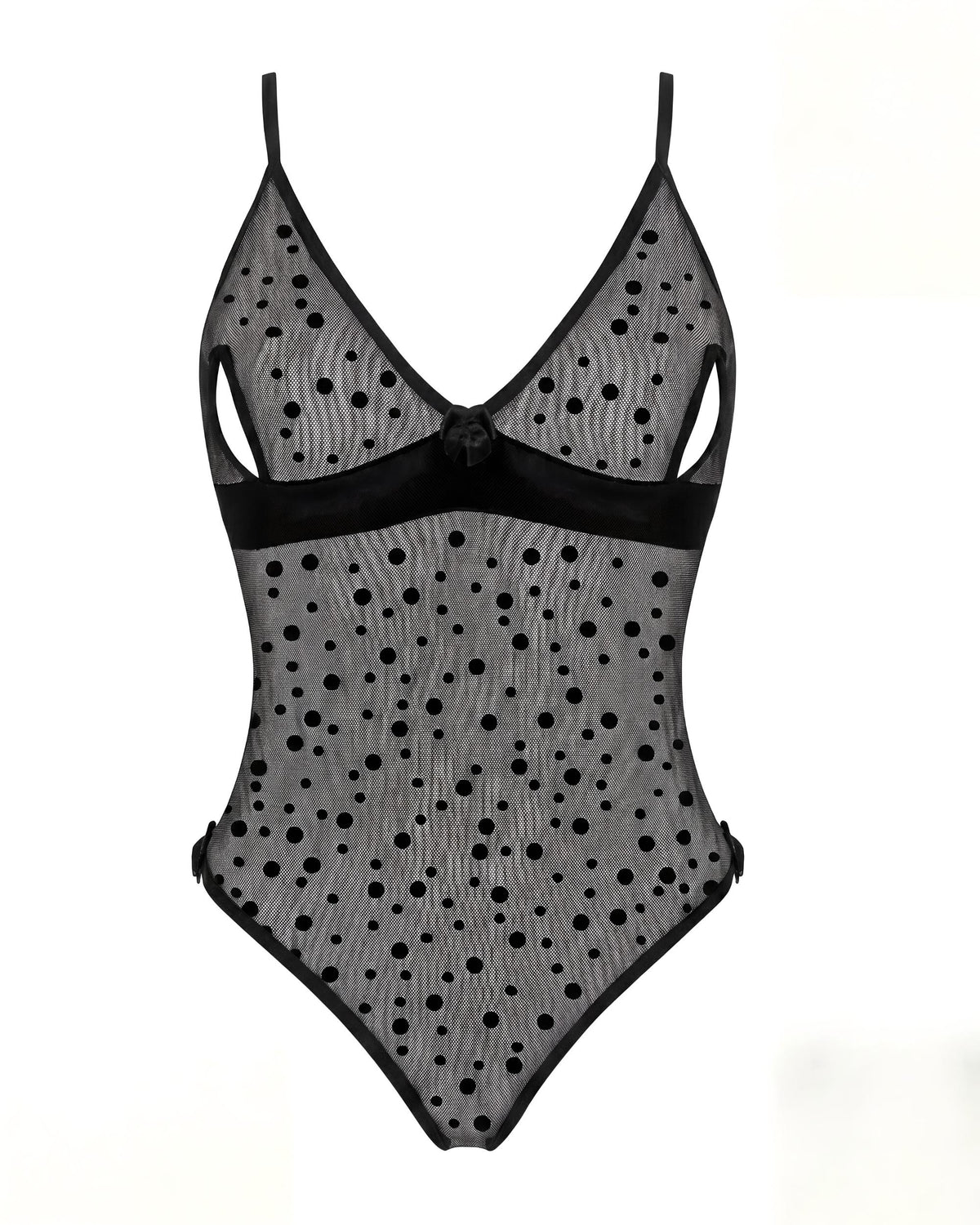 Linsori Dotted Mesh Amalia Delicate Teddy Plus Size - White background view