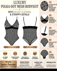 Linsori Dotted Mesh Amalia Delicate Teddy Plus Size -  Product detail view