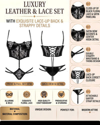 Linsori Noir Lace Nirvina Floral Lace Set Plus Size -  Product detail view