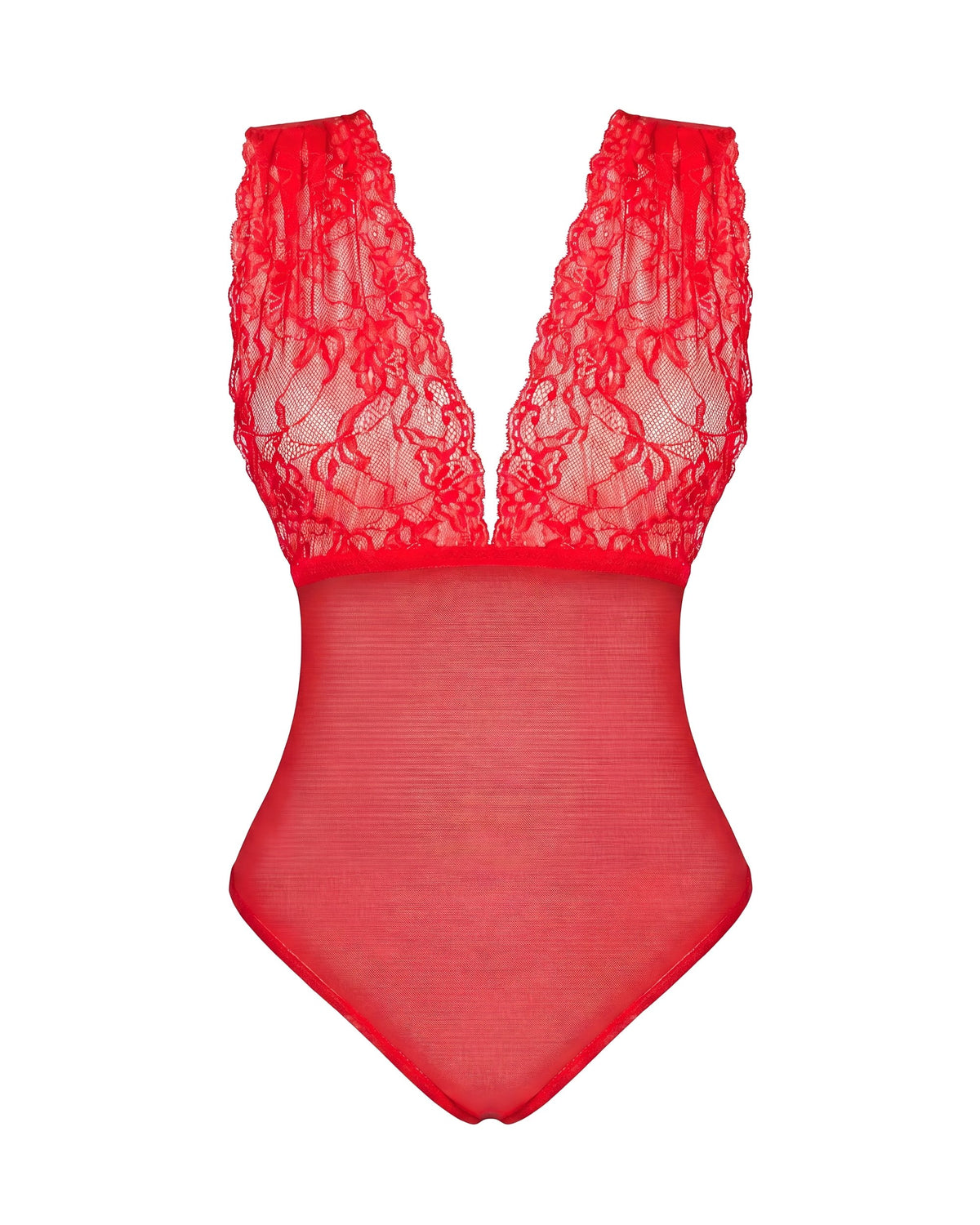 Linsori - Scarlet Lace Veronica Teddy Plus Size - White Background