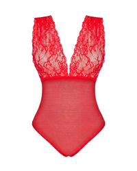Linsori - Scarlet Lace Veronica Teddy Plus Size - White Background